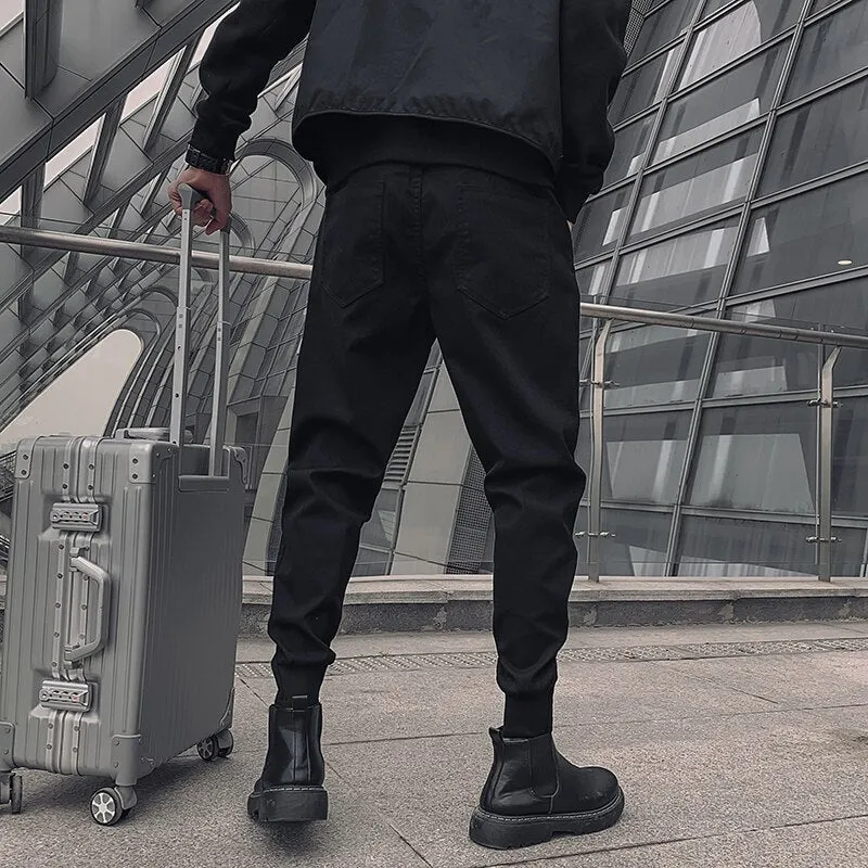 2022 Spring Summer New Jogger Pants Men Black Cotton