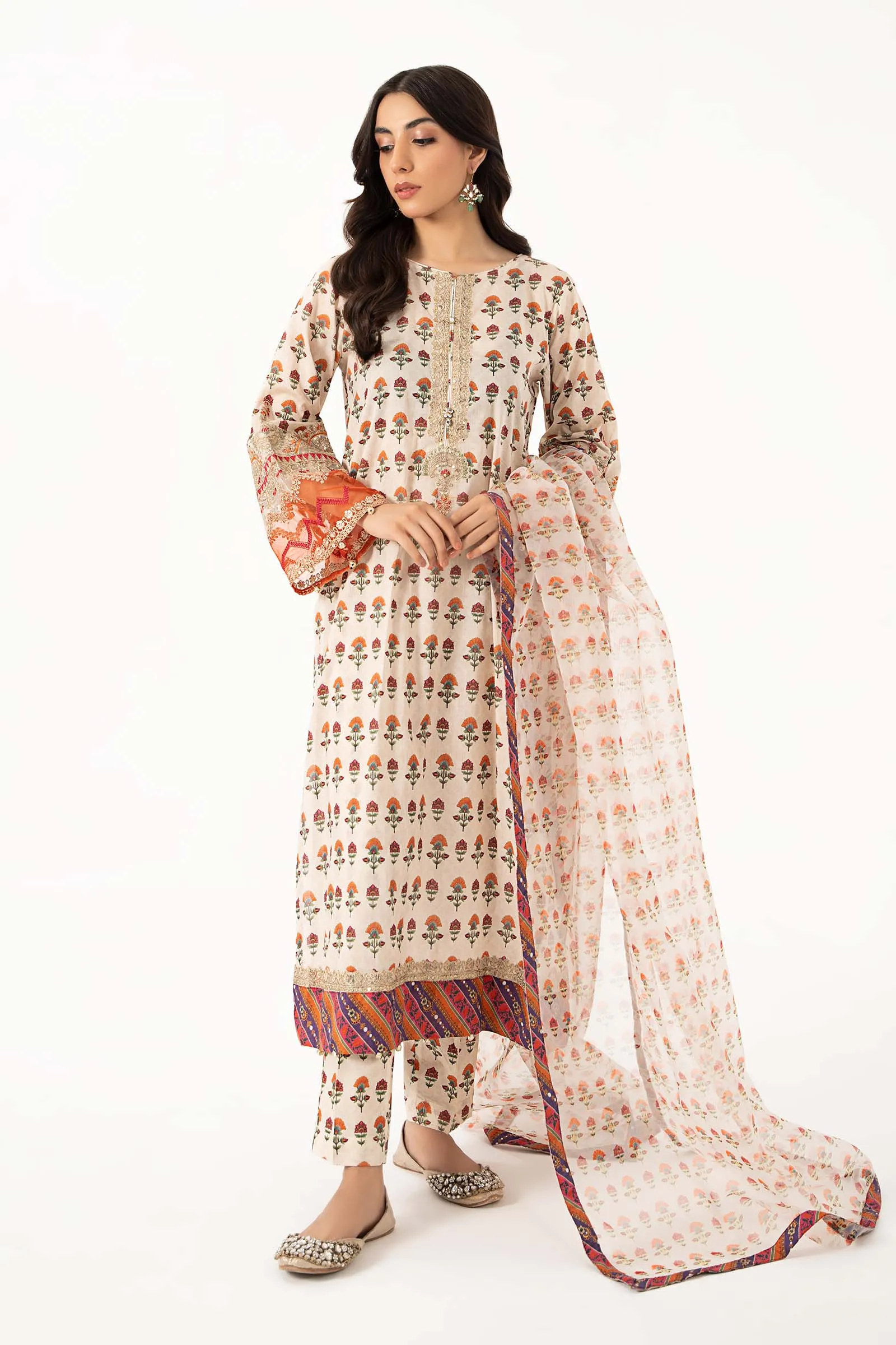 3 Piece Printed Lawn Suit | DW-EF22-61R1