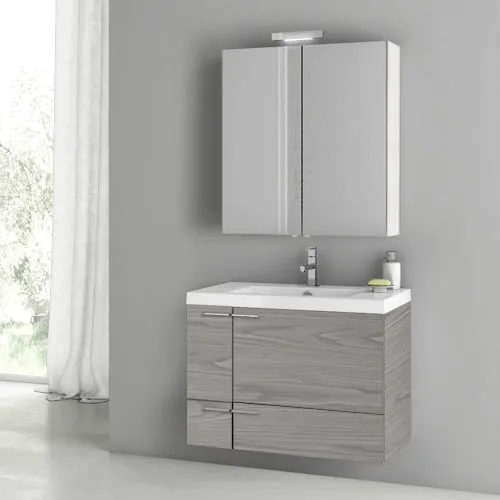 31 Inch Glossy White Bathroom Vanity Set