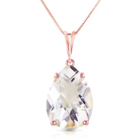 5 Carat 14K Solid Rose Gold Necklace Natural White Topaz