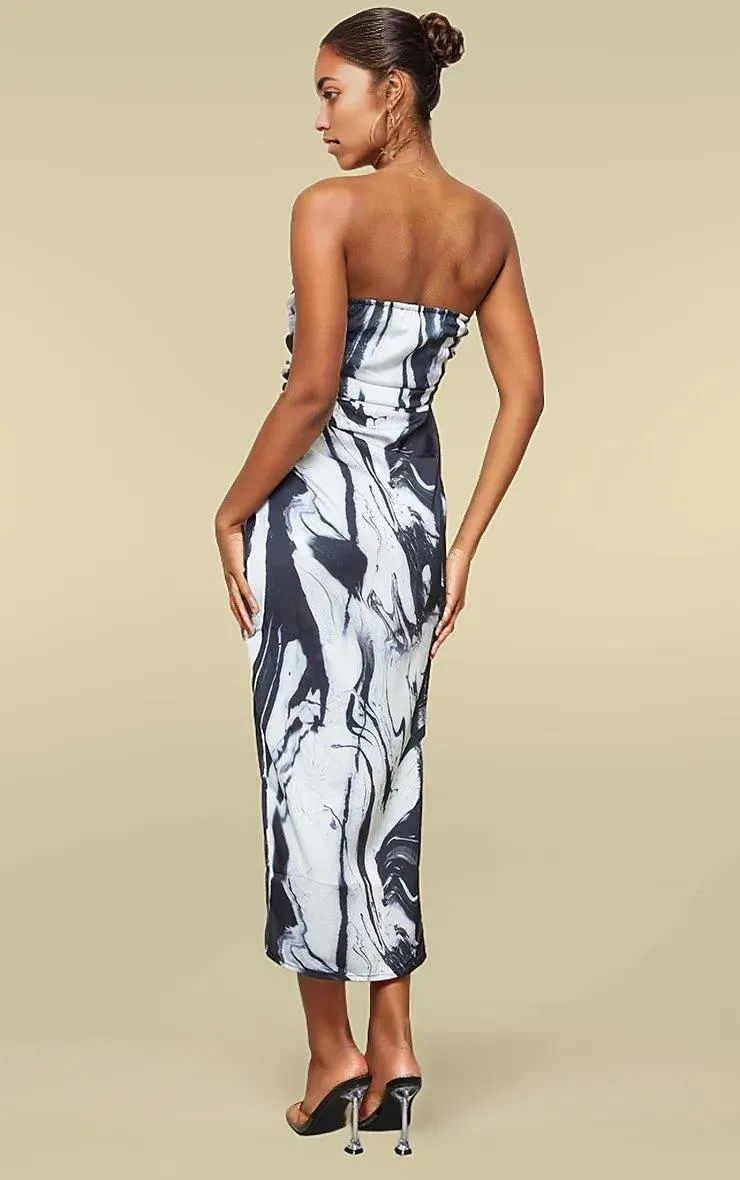 Abstract Print Baundeau Wrap Dress