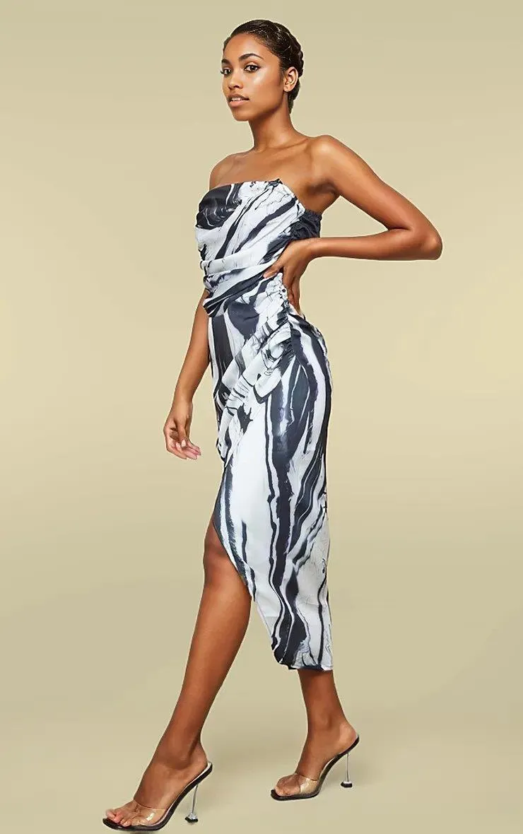 Abstract Print Baundeau Wrap Dress