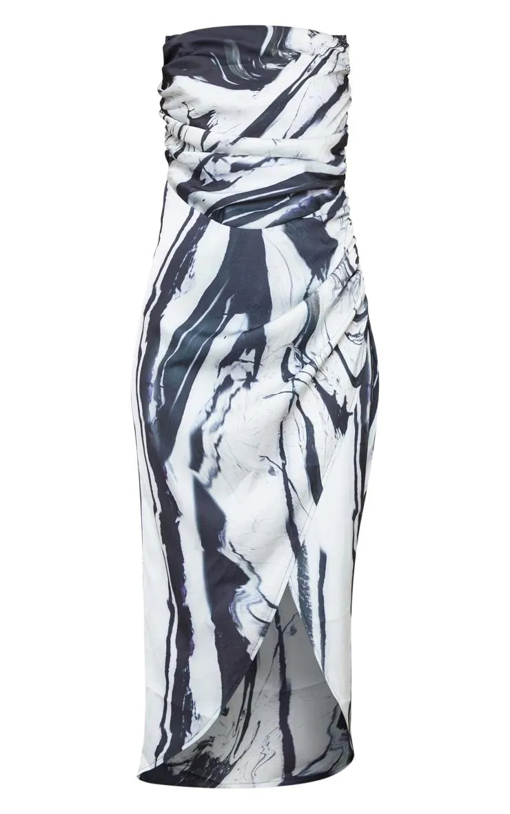 Abstract Print Baundeau Wrap Dress