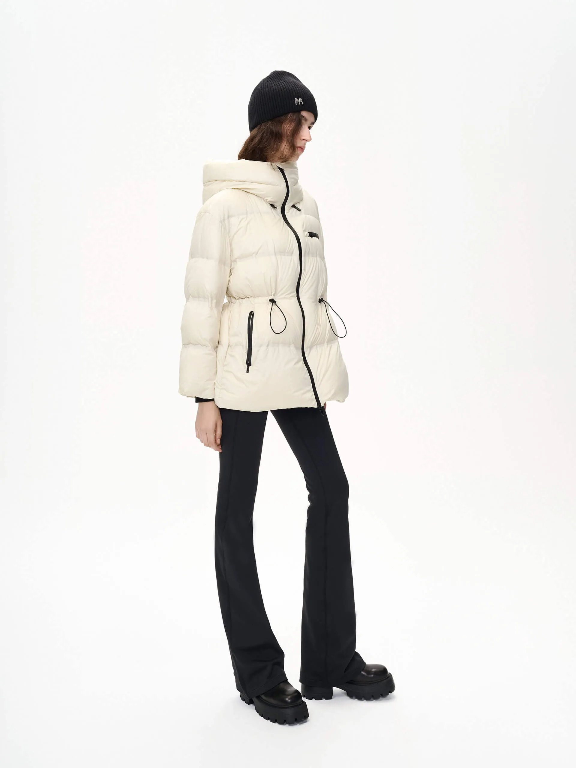 Adjustable Waist Puffer Coat