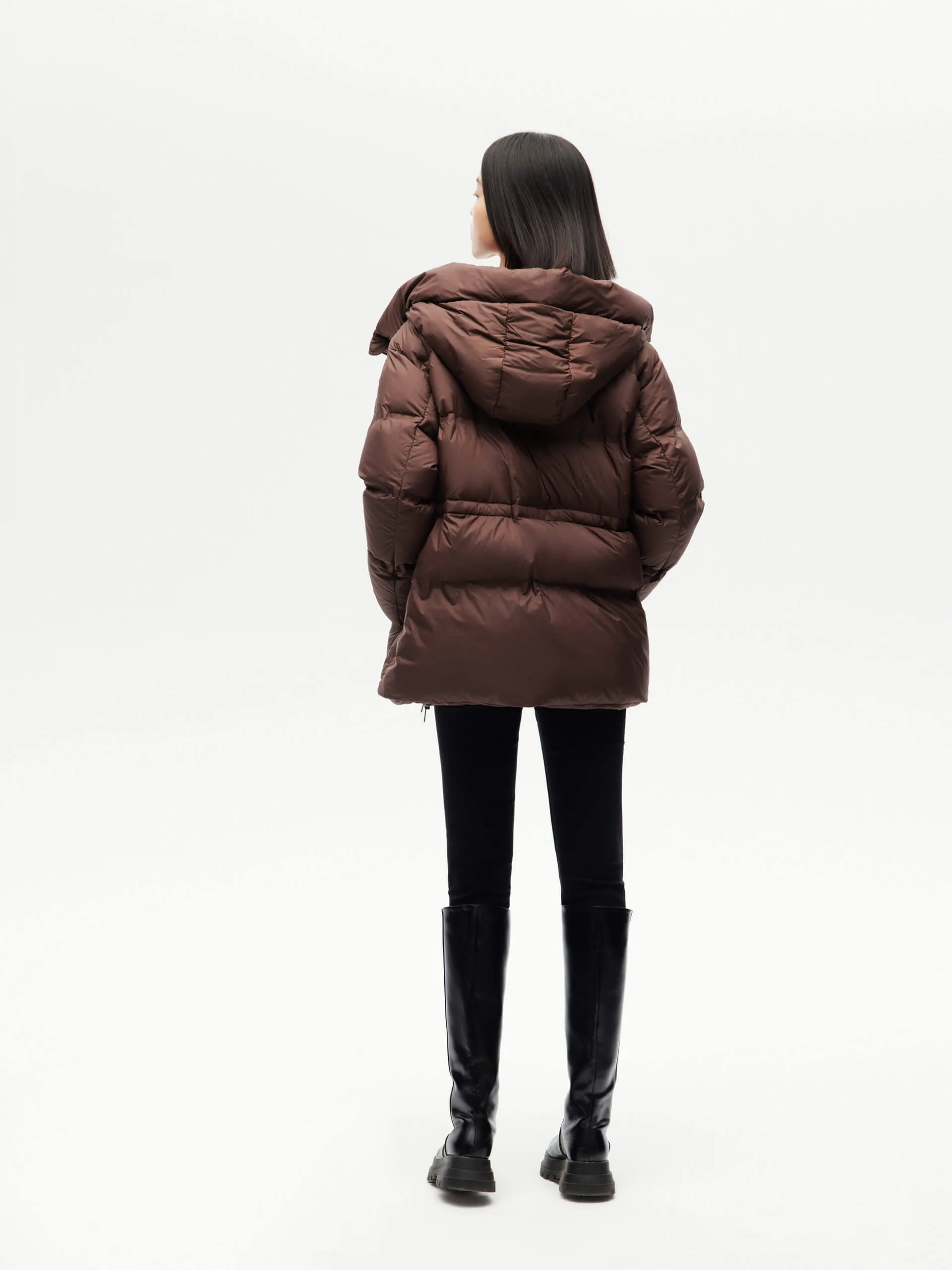 Adjustable Waist Puffer Coat