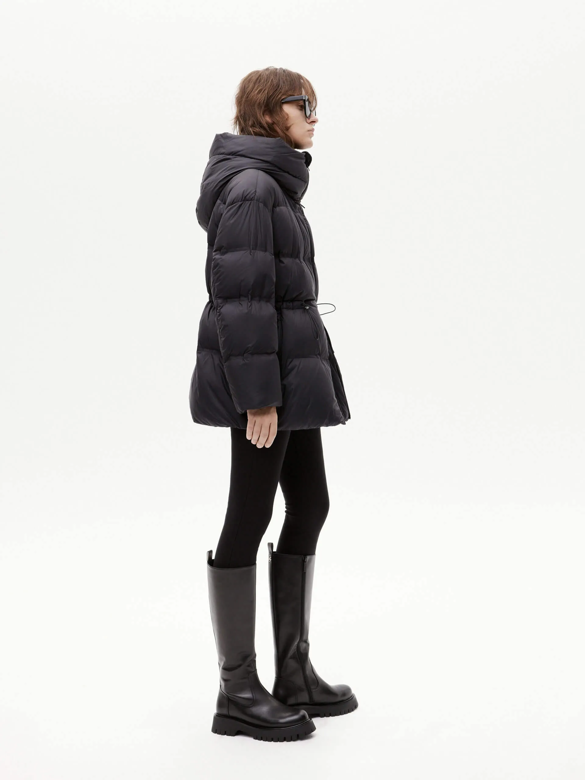 Adjustable Waist Puffer Coat