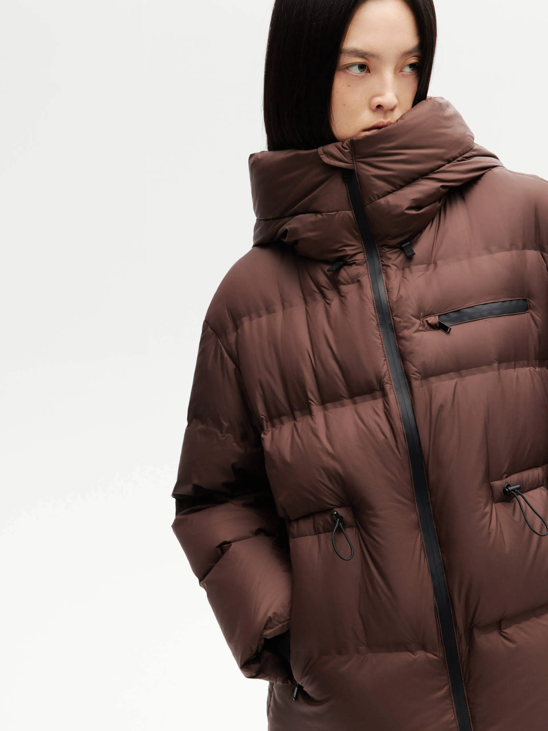 Adjustable Waist Puffer Coat