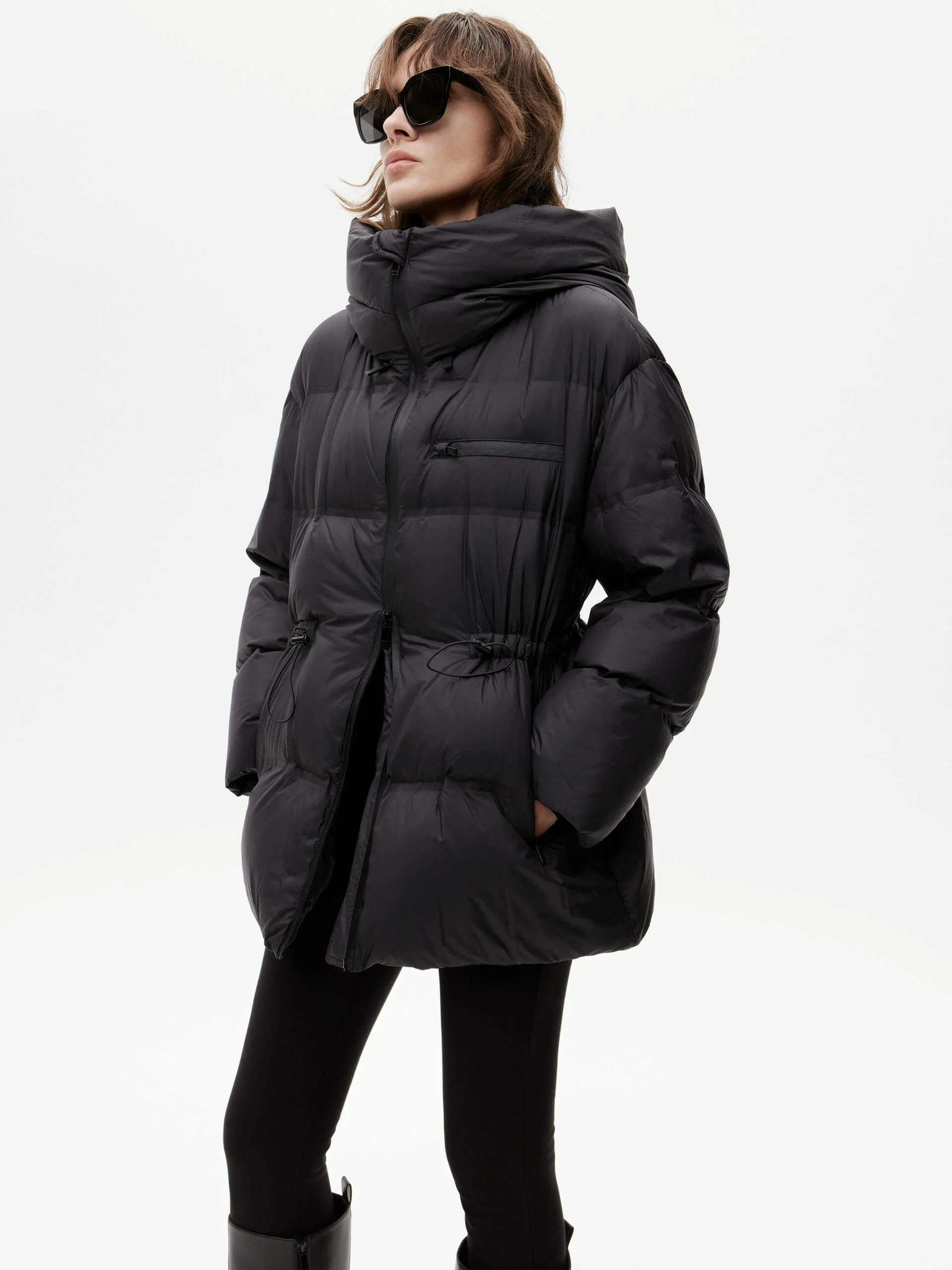 Adjustable Waist Puffer Coat