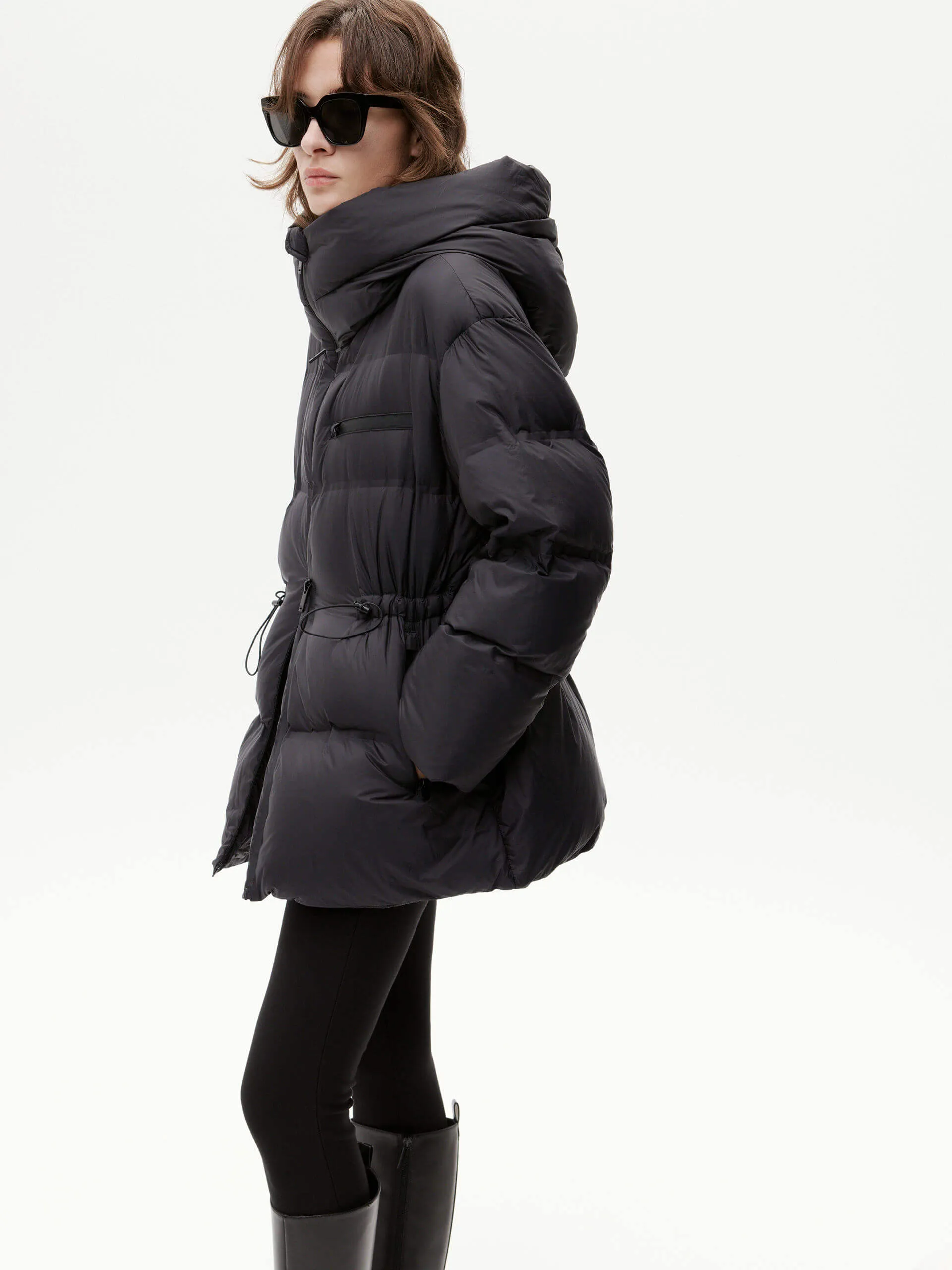 Adjustable Waist Puffer Coat