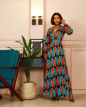 African Ankara Chipo Wrap Dress