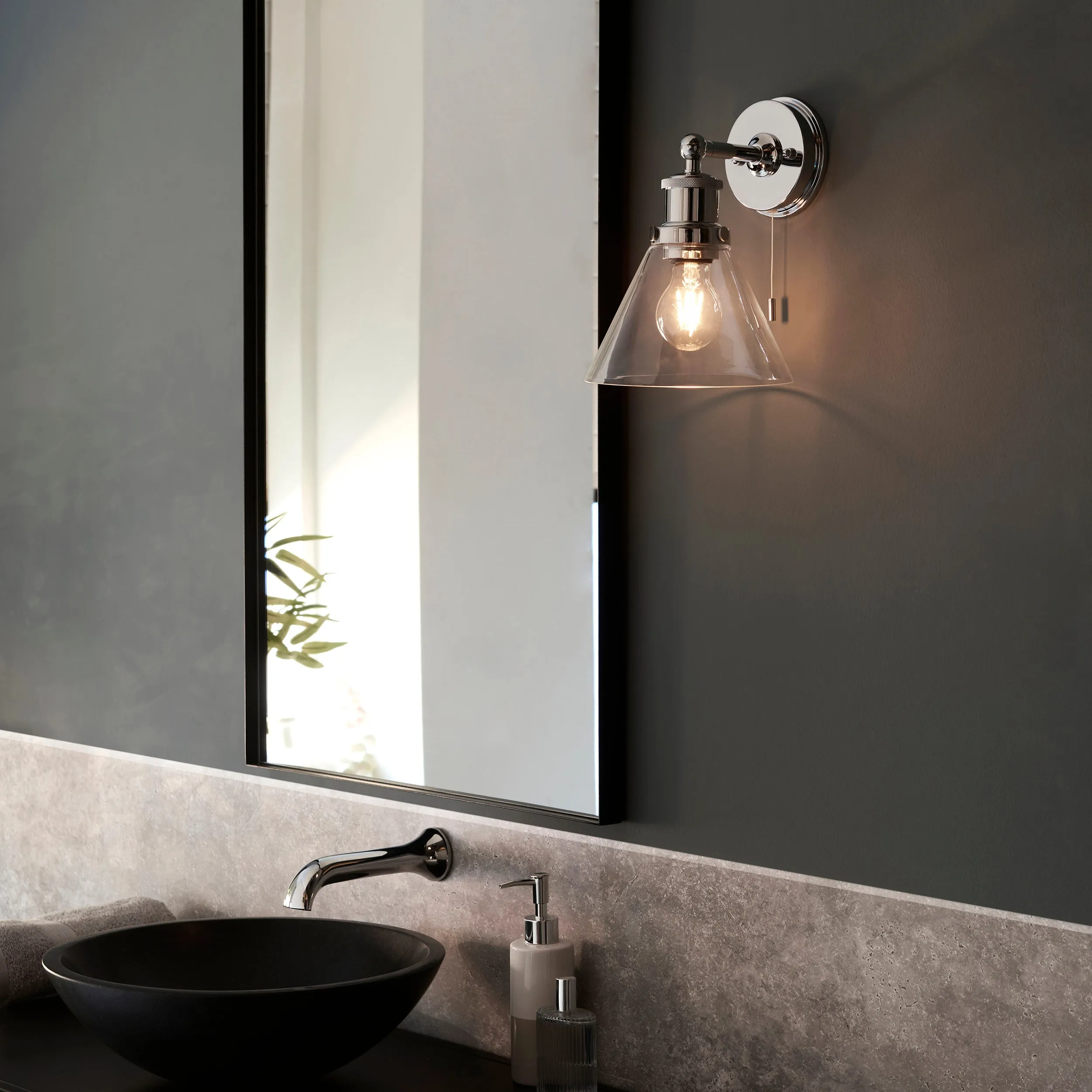 Amos Diaphanous Bathroom Wall Light Chrome