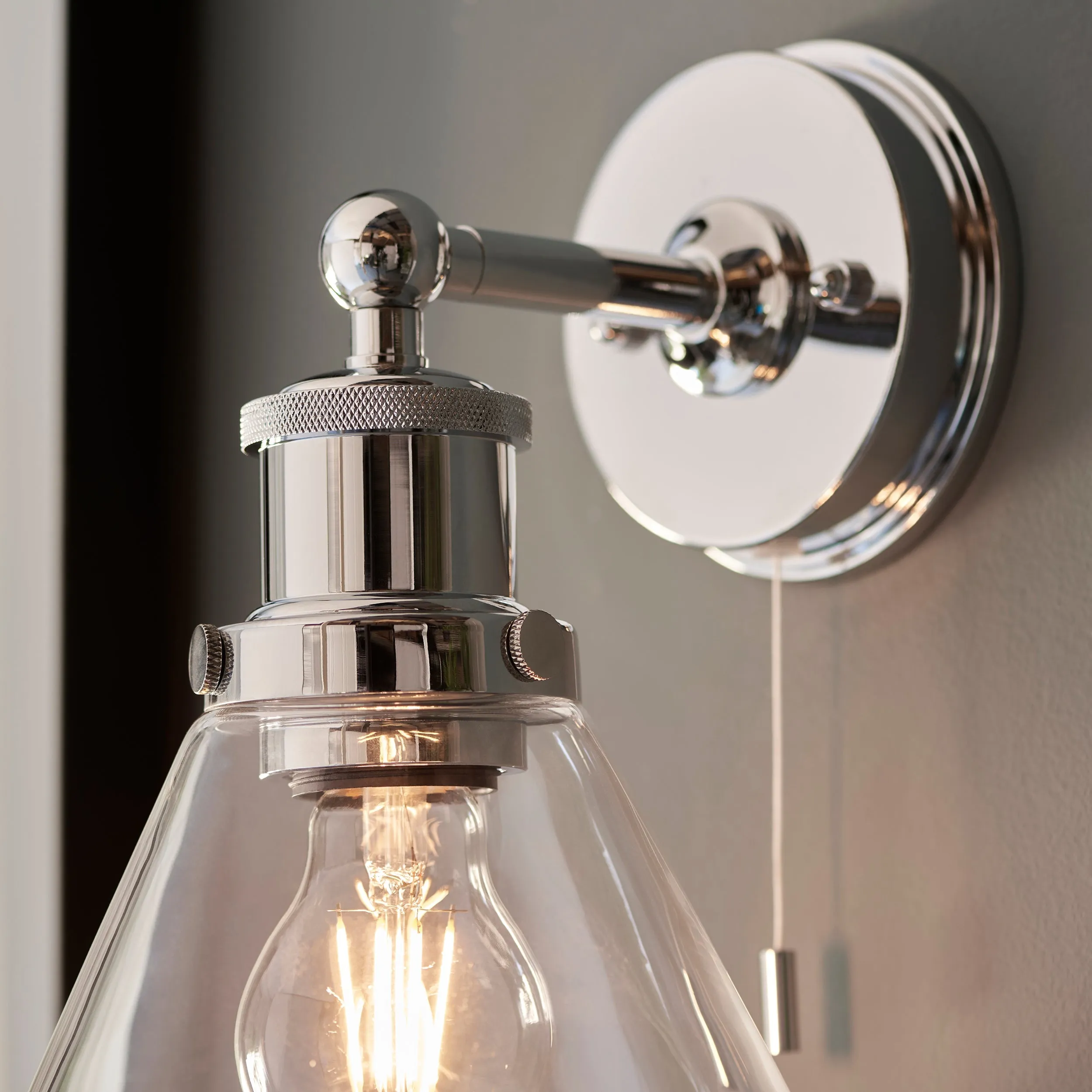 Amos Diaphanous Bathroom Wall Light Chrome