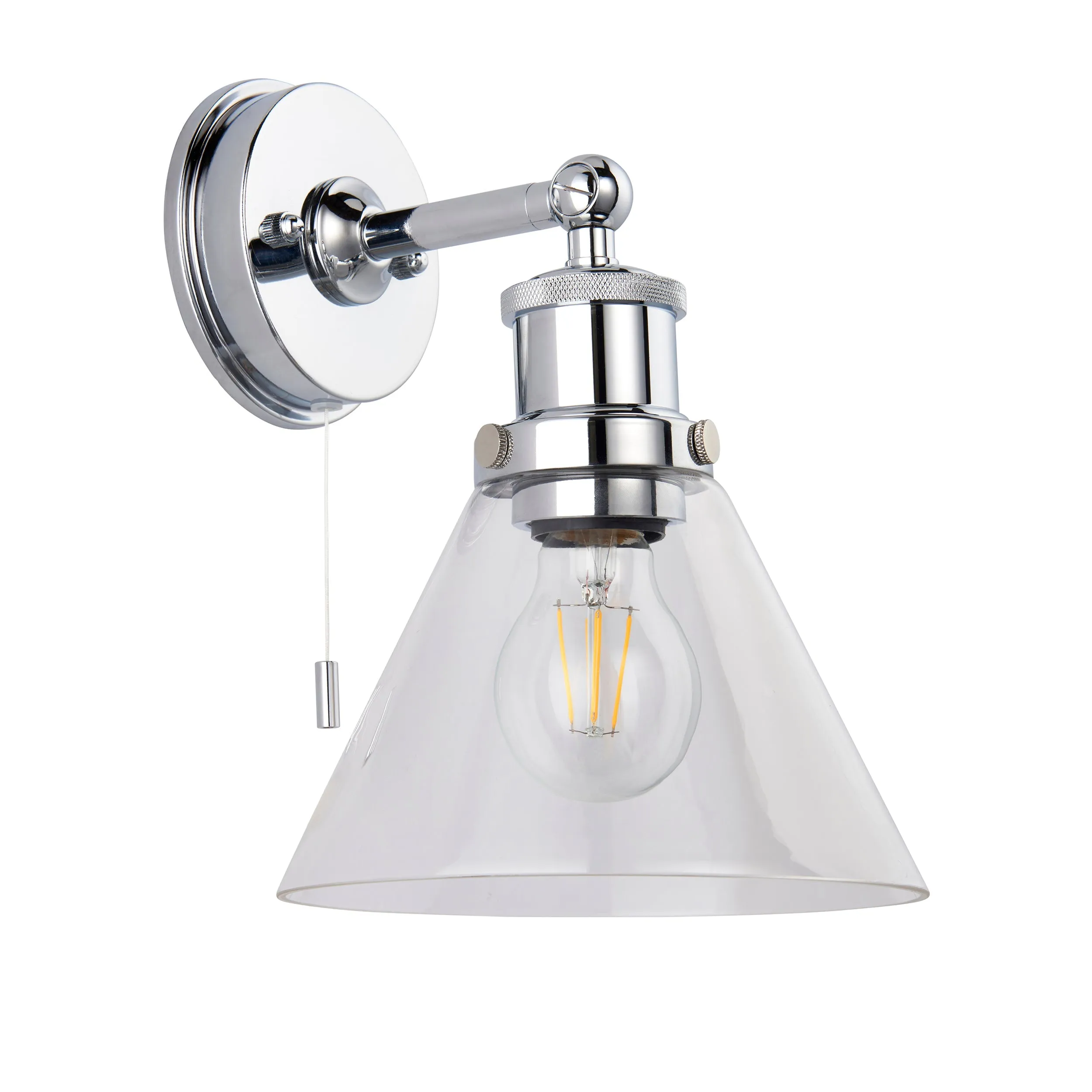 Amos Diaphanous Bathroom Wall Light Chrome