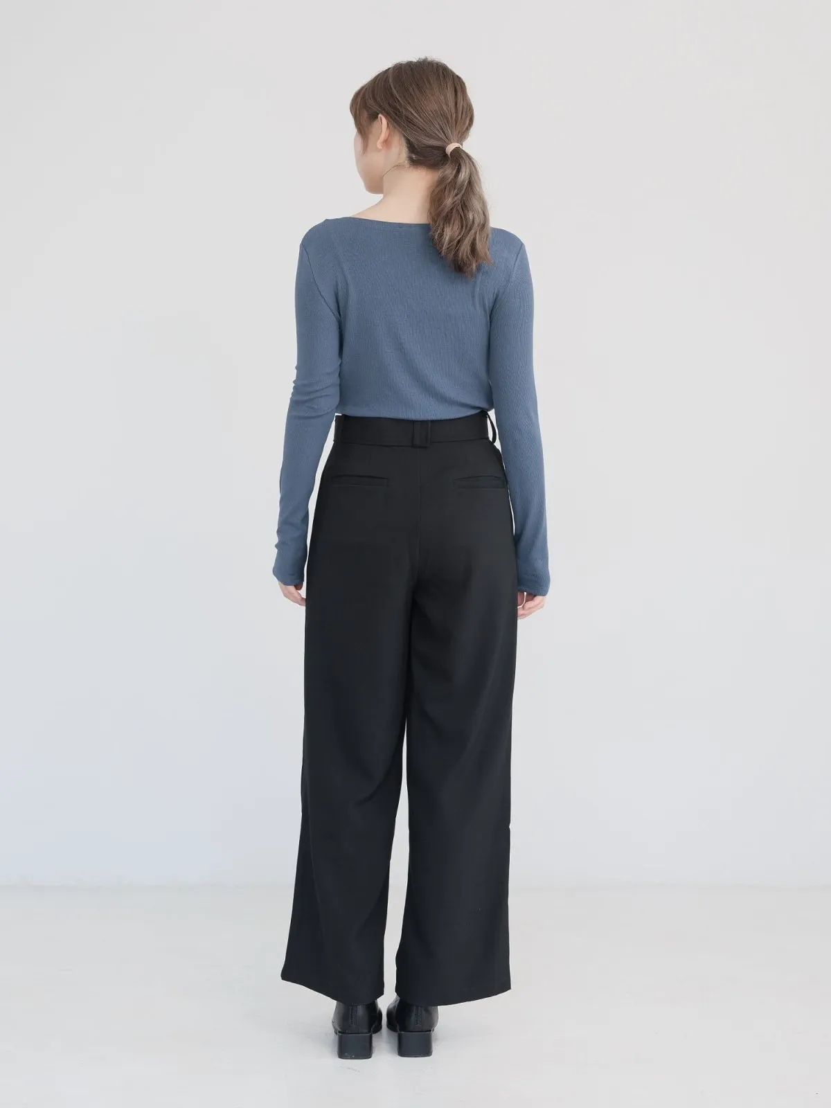 Artemis Belted Wide Leg Trousers (Long/ Short ver.)