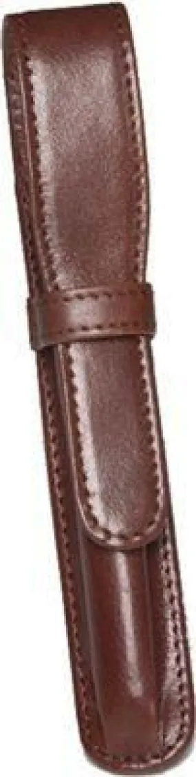 Aston Leather 1 Pen Holder Brown