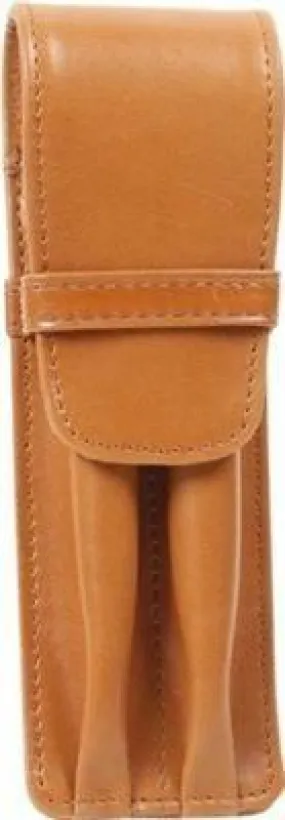 Aston Leather 2 Pen Holder Tan