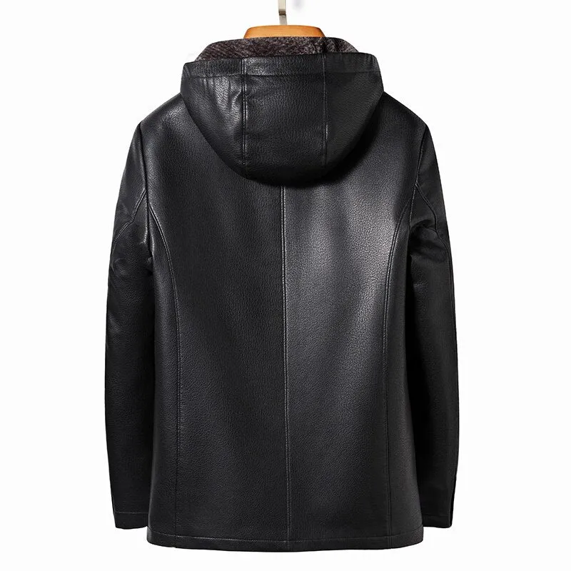 Autumn And Winter Men Coat Stand Leather Short Jacket Casual