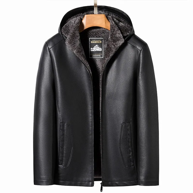 Autumn And Winter Men Coat Stand Leather Short Jacket Casual