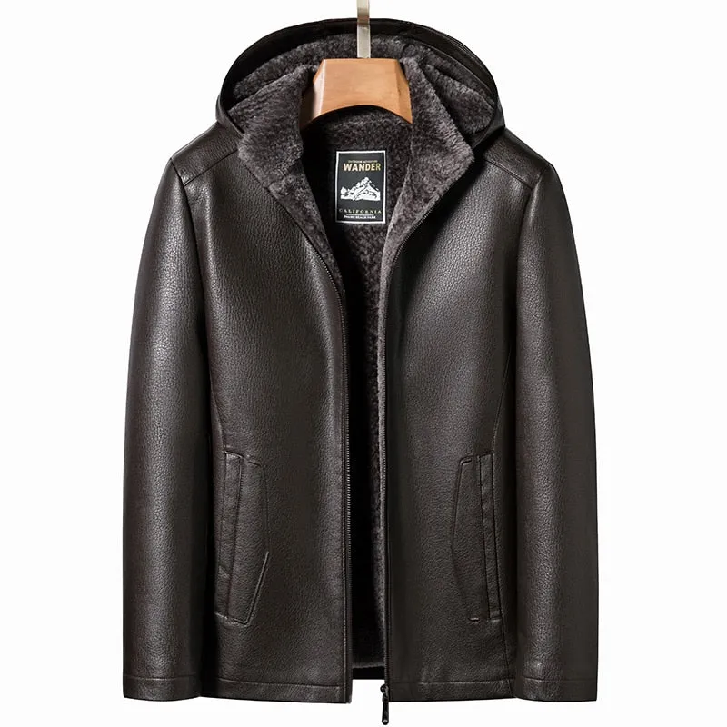 Autumn And Winter Men Coat Stand Leather Short Jacket Casual