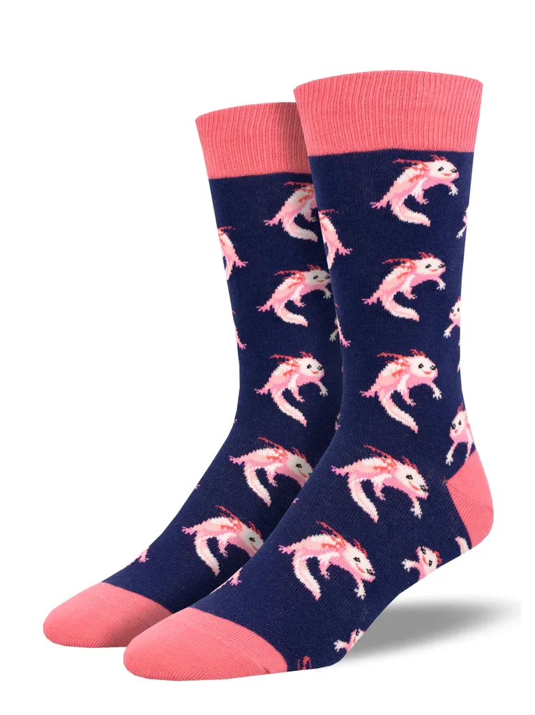 Axolotl Men's Crew Socks Navy