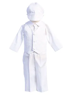 Baby Boys White Embroidered Vest Pants Corey Christening Outfit 0-18M