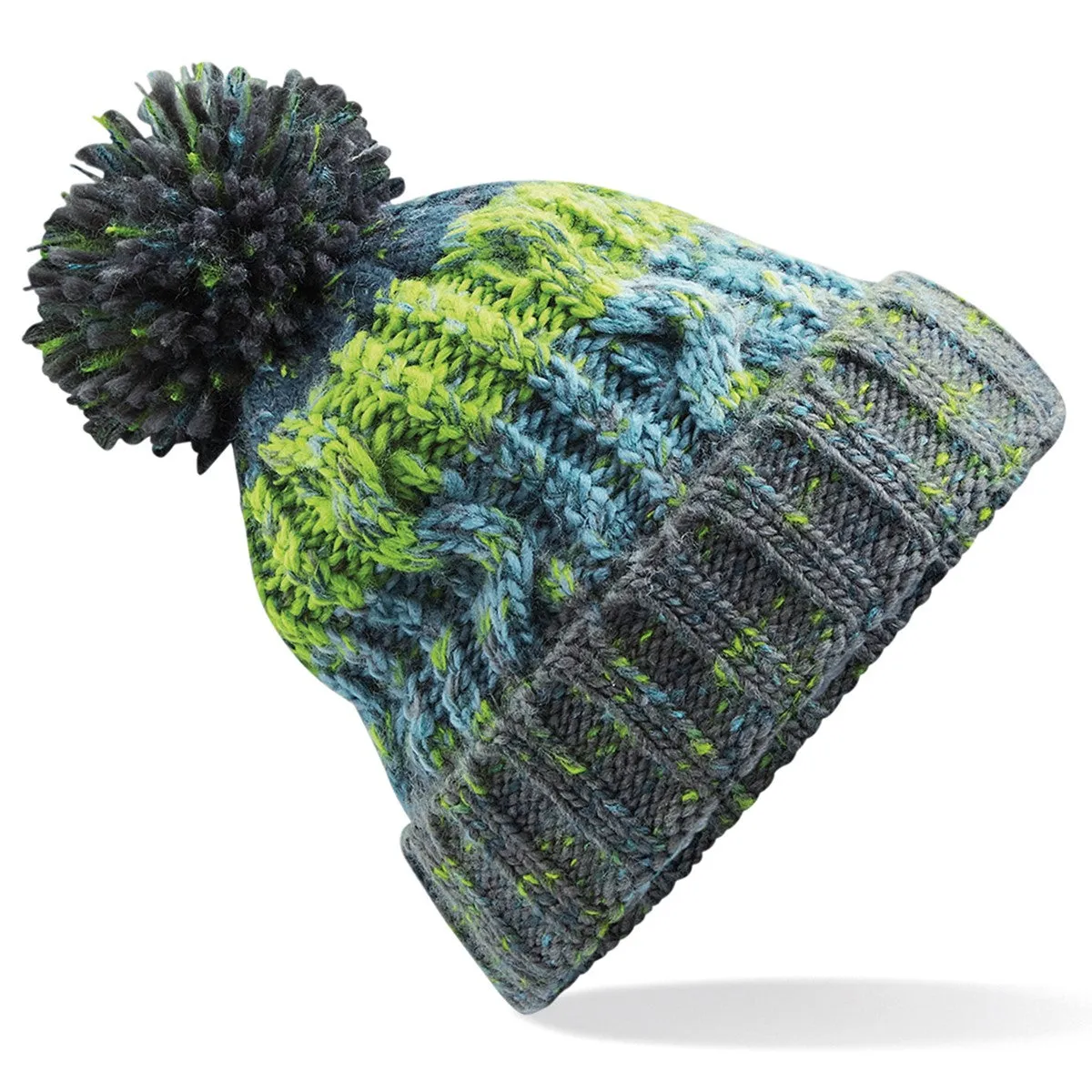 Beechfield Corkscrew Pom Pom Beanie