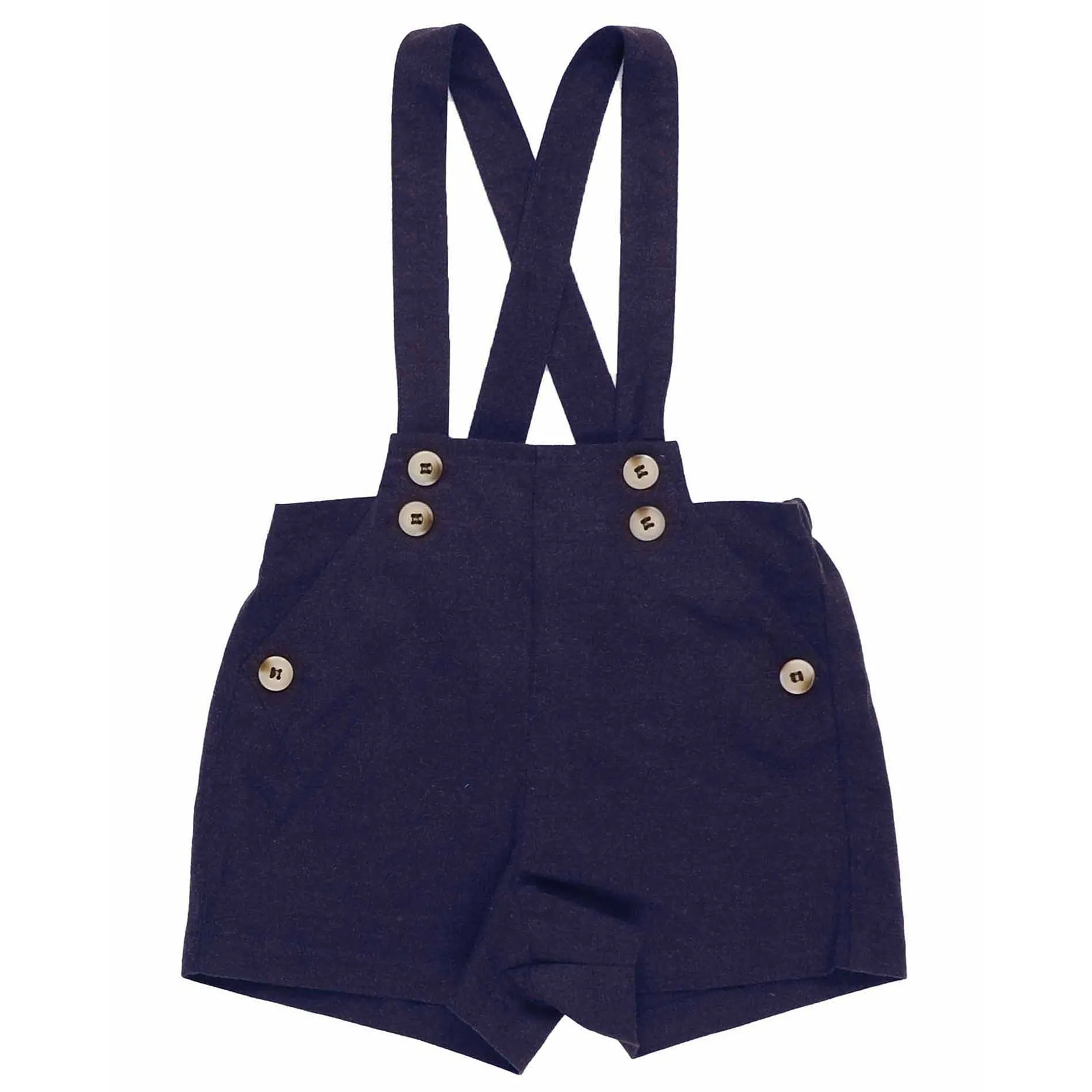 Belati  Navy Pleated Pocket Baby Overalls