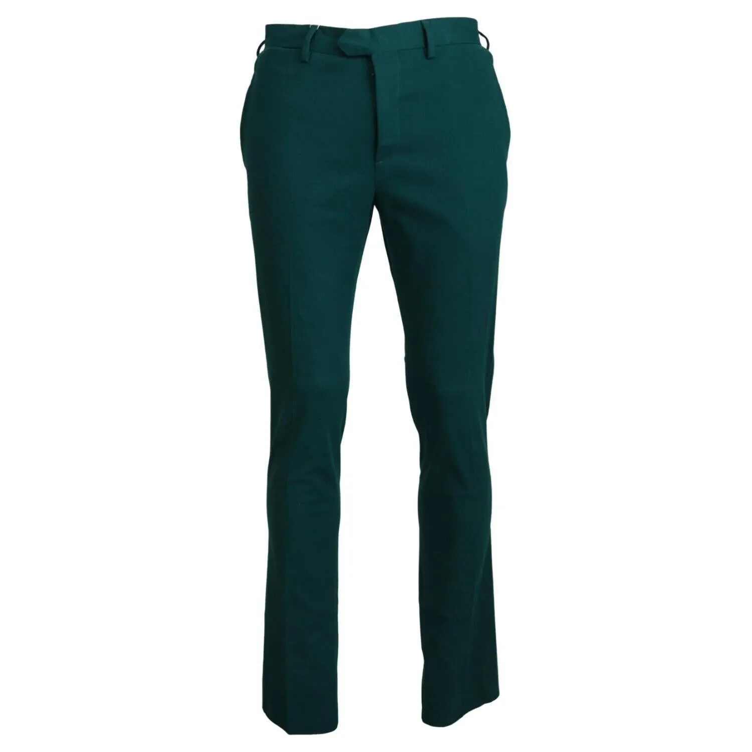 BENCIVENGA Elegantly Tailored Green Pure Cotton Pants