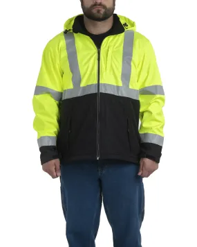 Berne Men's Hi-Vis Class 3 Hooded Softshell Jacket