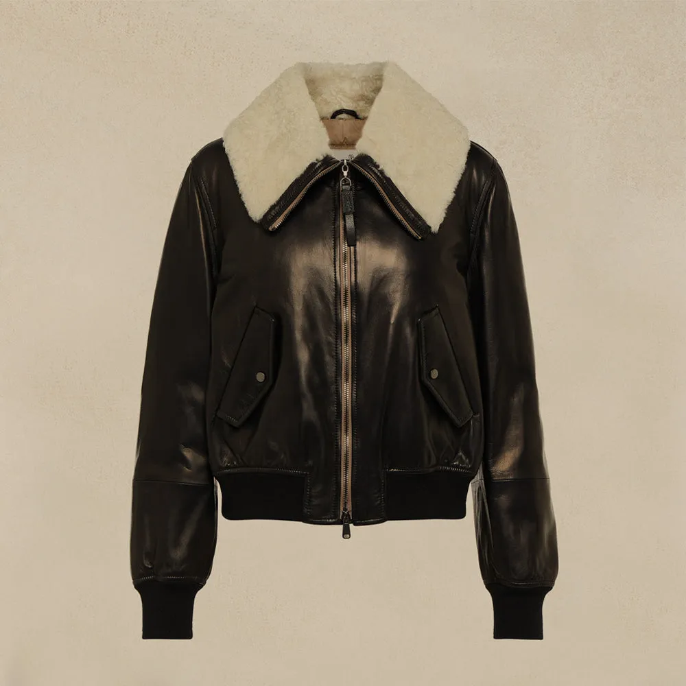 Black Aviator Jacket for Women