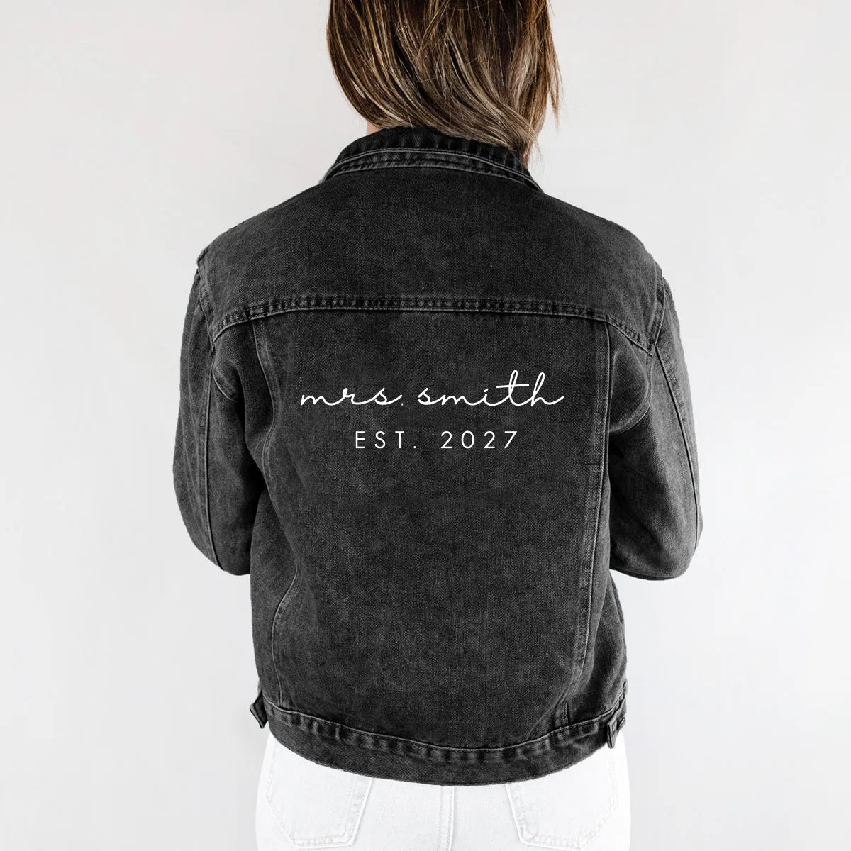 (Black Denim) Black Bridal Denim Jacket