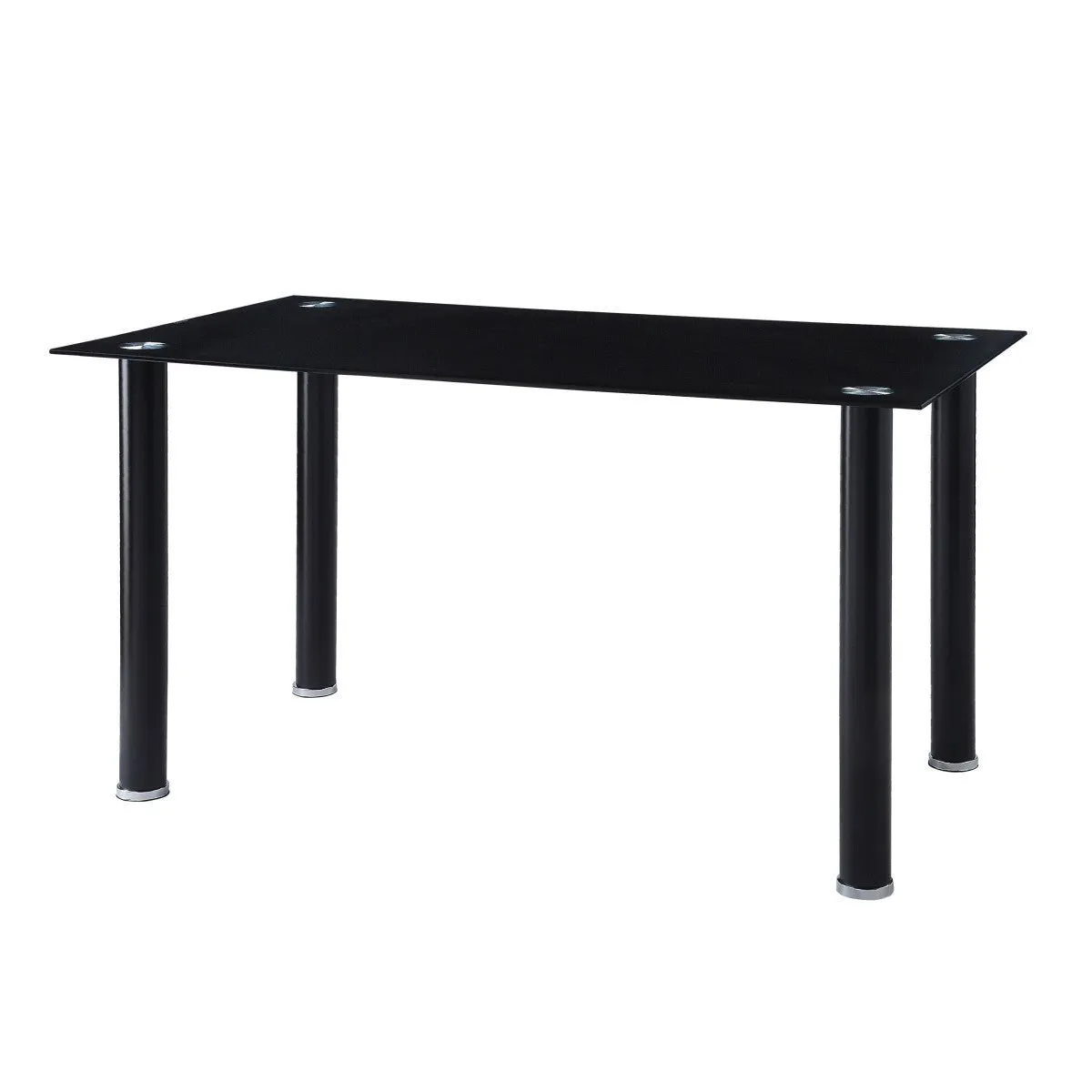 Black Florian Dining Table, Glass Top