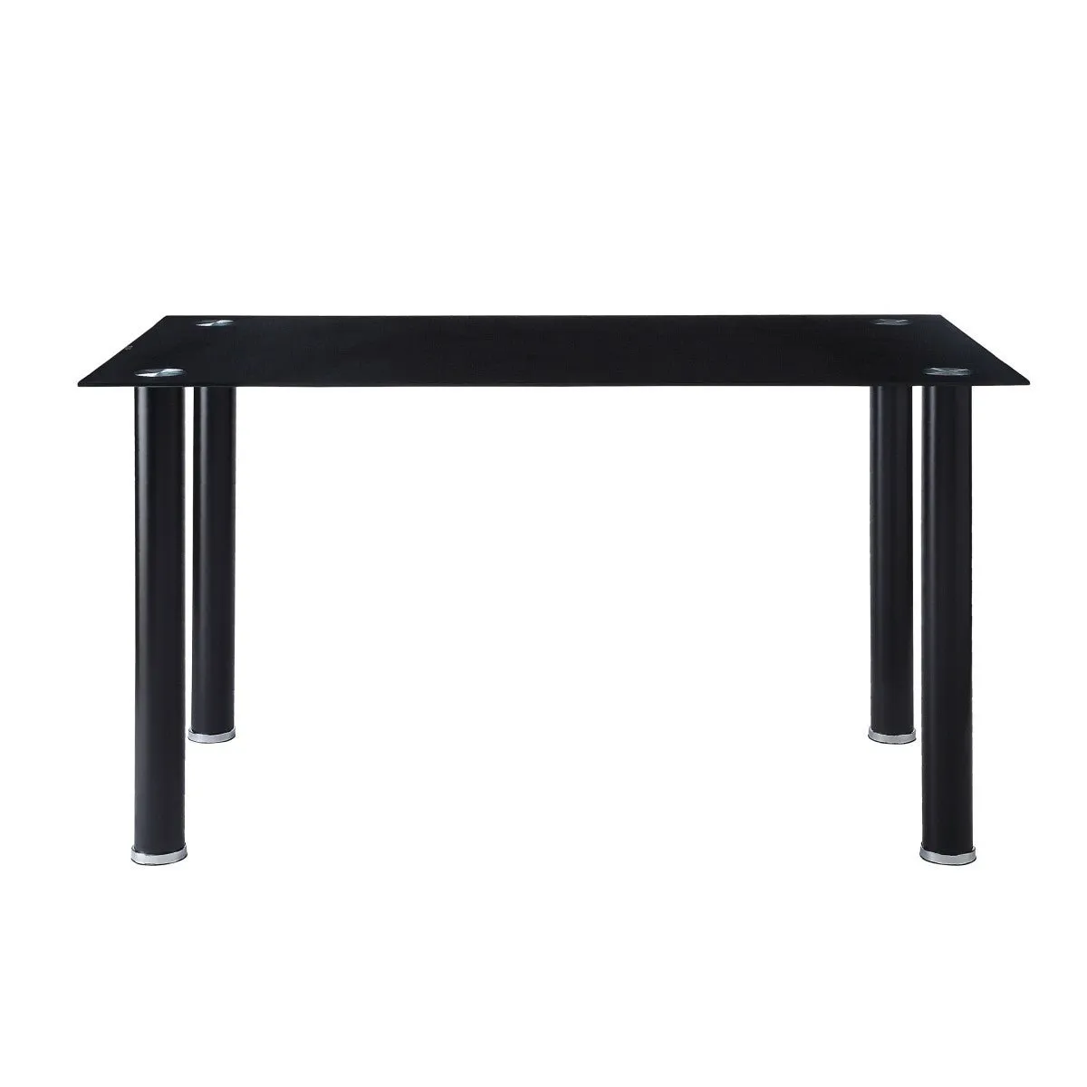 Black Florian Dining Table, Glass Top