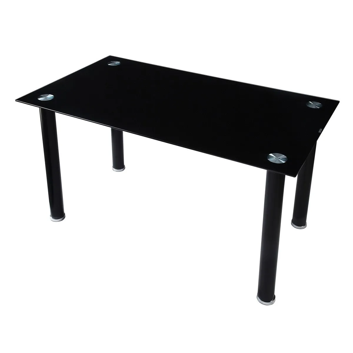 Black Florian Dining Table, Glass Top