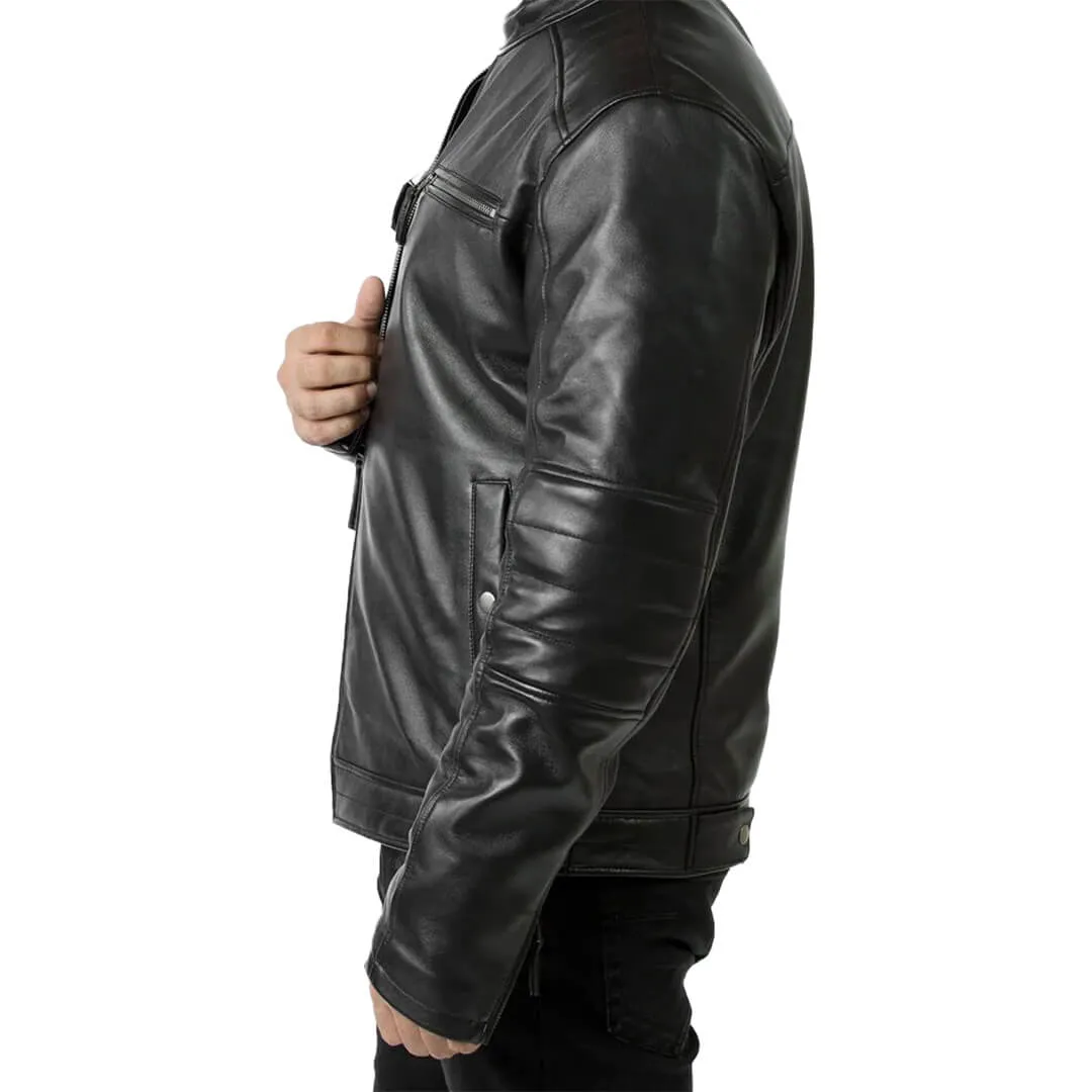 Black Leather Racer Jacket