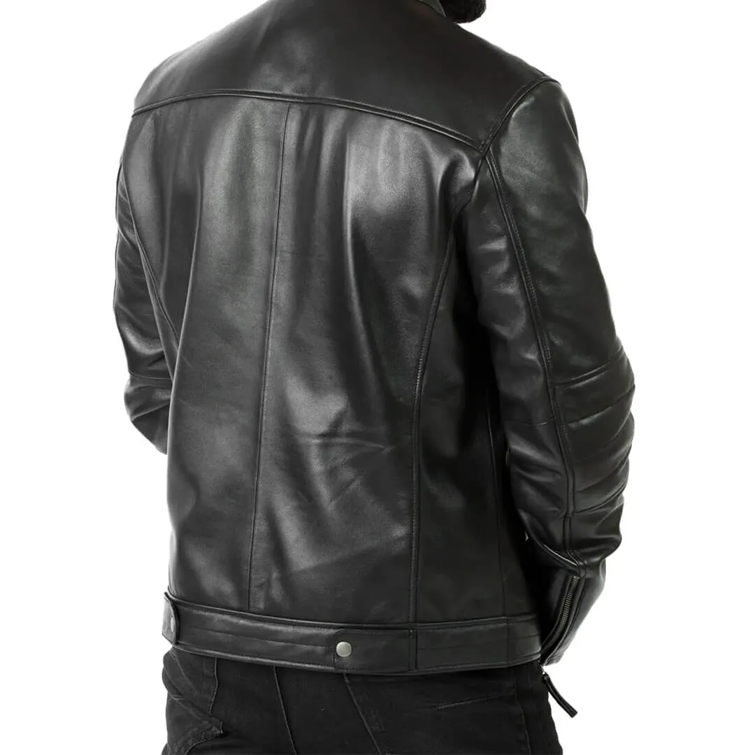 Black Leather Racer Jacket