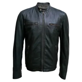 Black Leather Racer Jacket