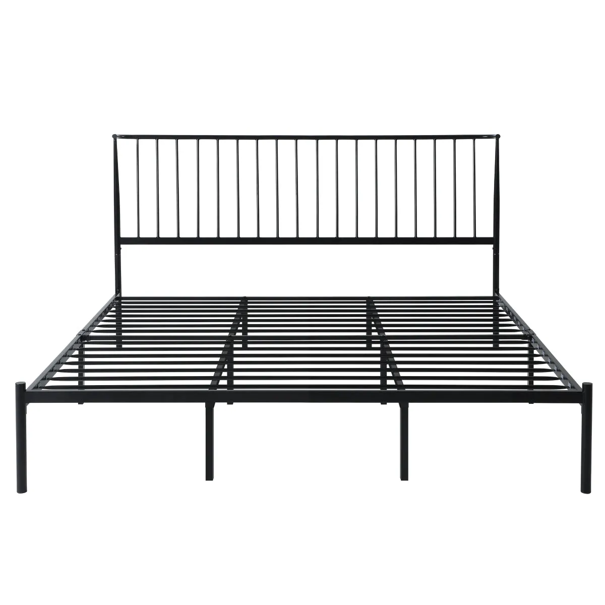 Black Metal King Platform Bed - No Box Spring Needed