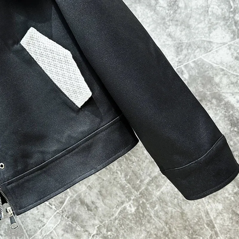 Black Niche Splicing Rivet Jacket