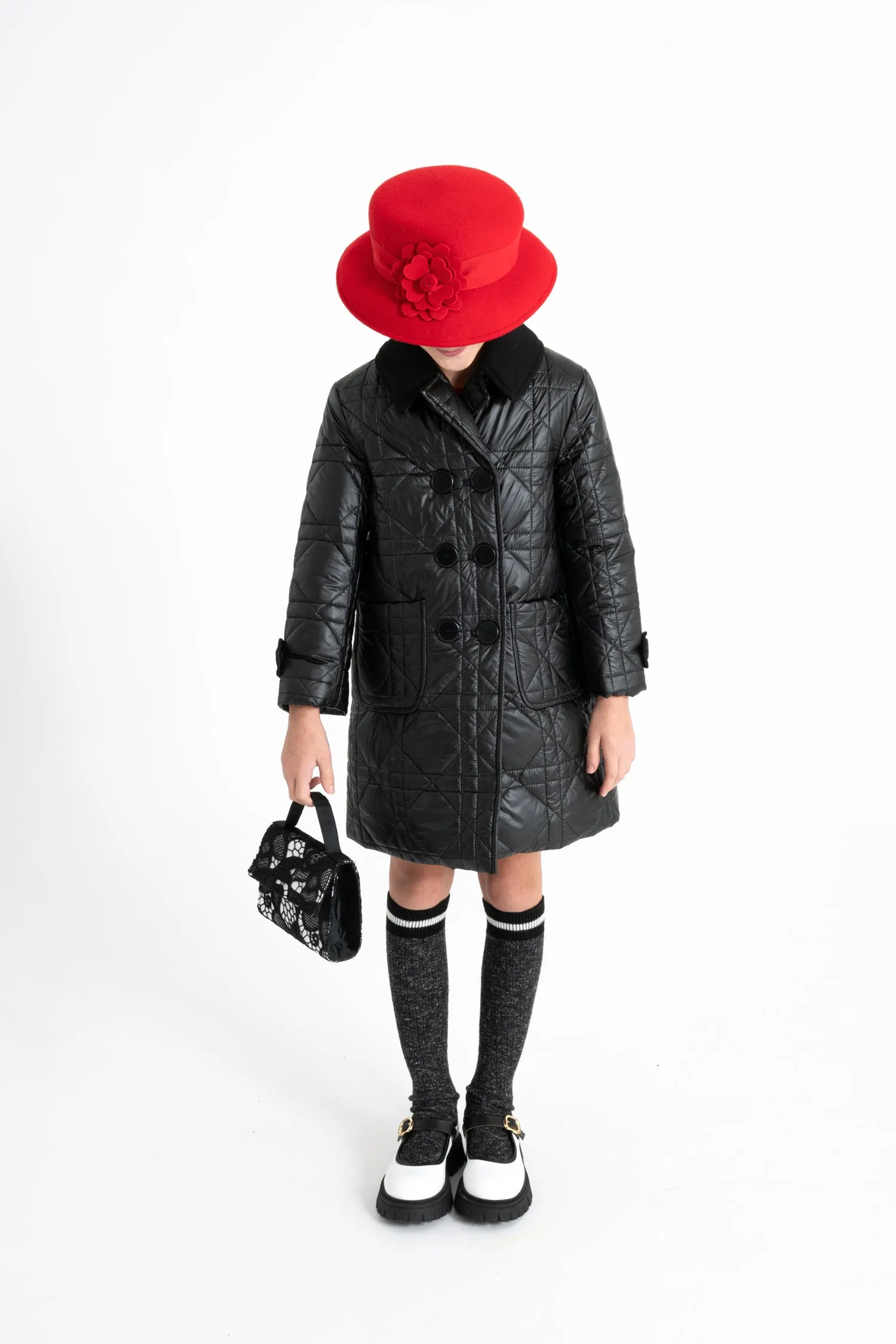 Black Quilted Nylon Coat