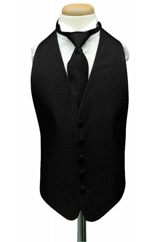 Black Venetian Kids Tuxedo Vest