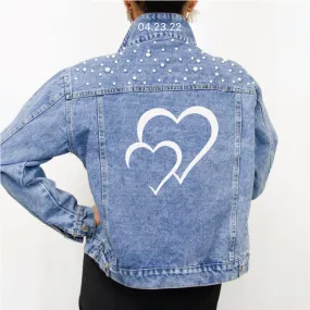 (Blue Pearl) Hearts Denim Jacket