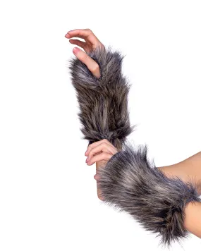 Blue Zone Planet |  Pair of Faux Fur Wolf Gloves for Halloween Costume