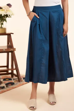 box pleated culotte - indigo