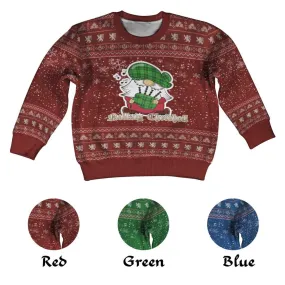 Boyle Clan Christmas Kid Ugly Sweater with Gnome Playing Bagpipes