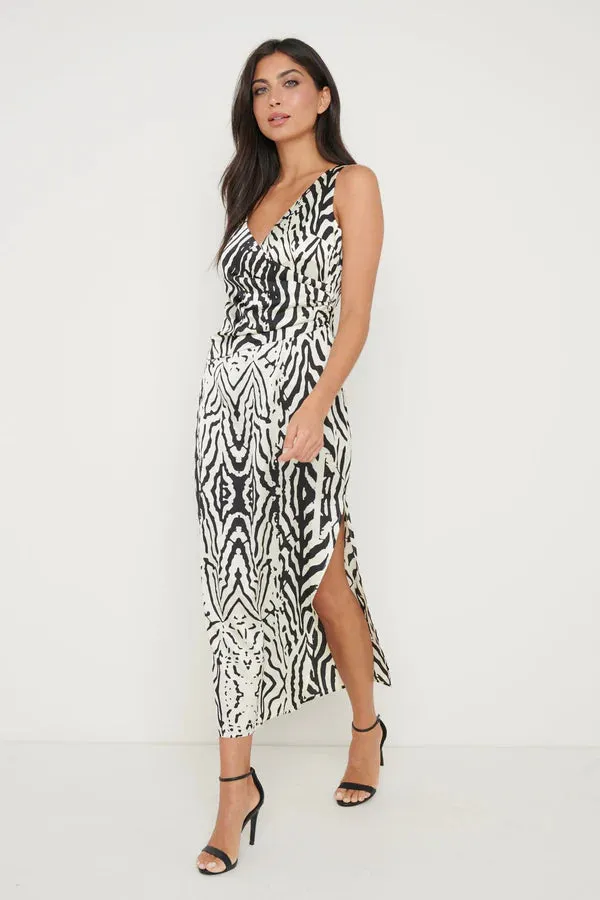 Briella Printed Wrap Midaxi Dress