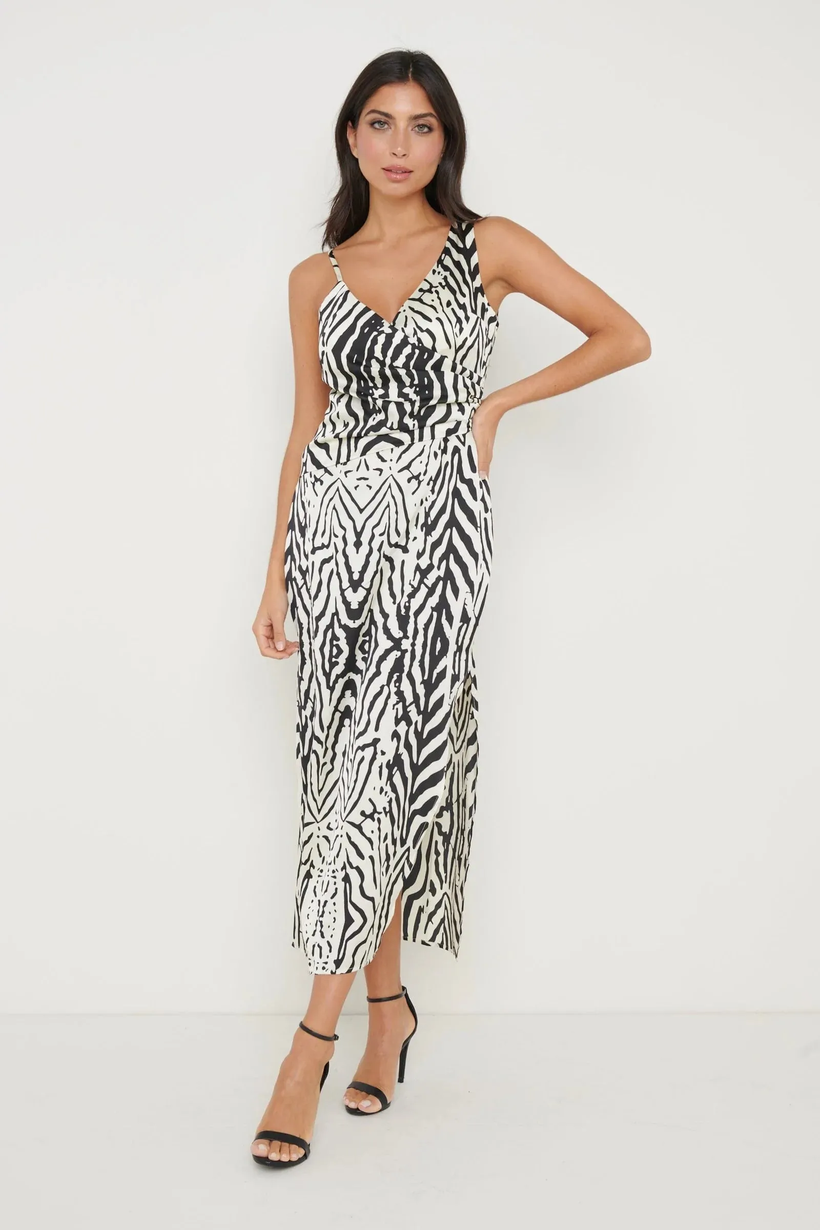 Briella Printed Wrap Midaxi Dress