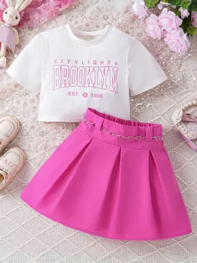 Brooklyn Graphic Top and Matching Skirt Set