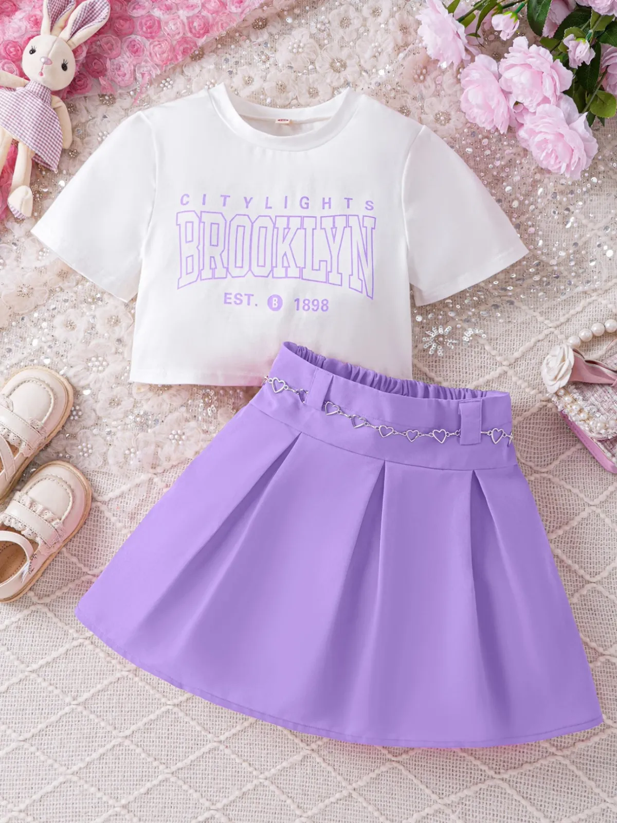 Brooklyn Graphic Top and Matching Skirt Set