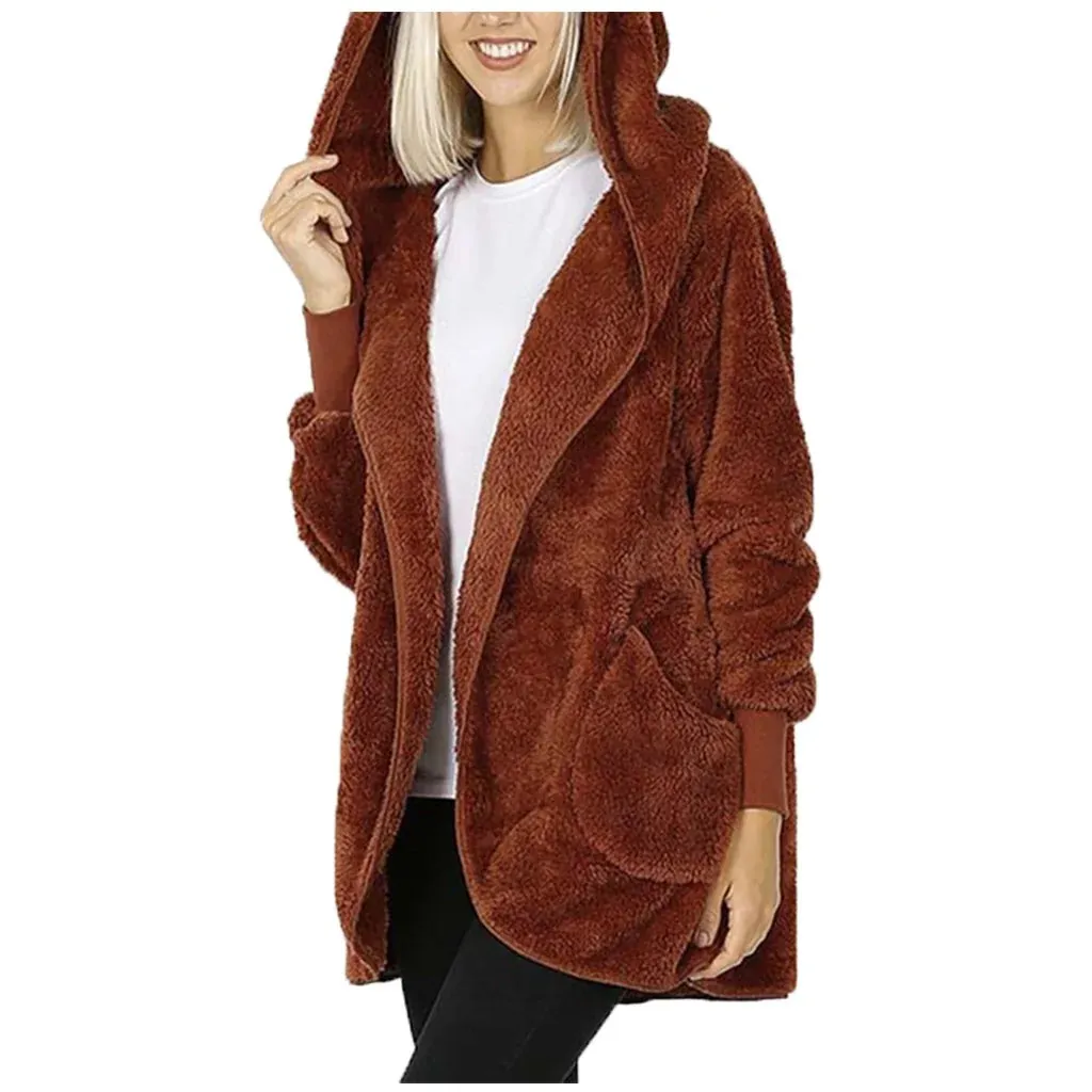 Casual Plush Hooded Jacket